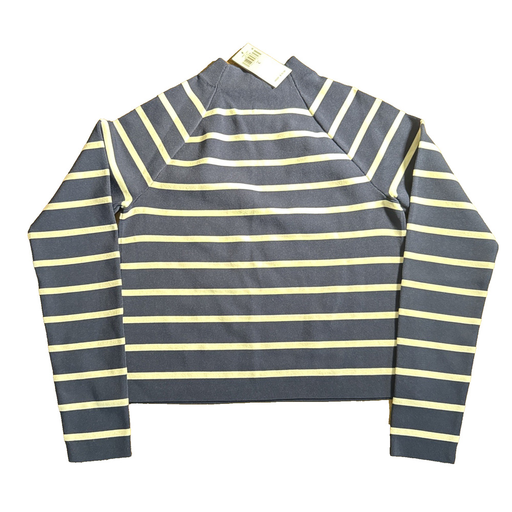 Lauren Ralph Lauren Striped Mock Neck Sweater Women Large Navy/White Pullover LS - Picture 6 of 10
